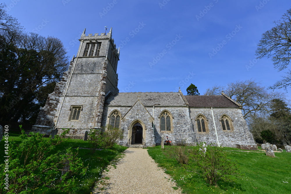 Lulworth Church in Dorset, England in Springtime.