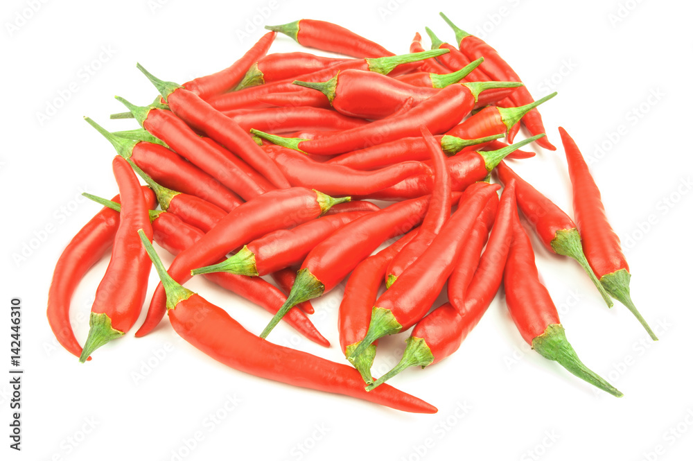 Red peppers isolated on a white background