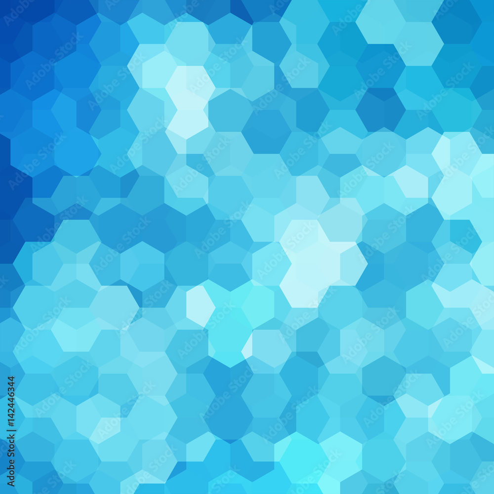 Abstract background consisting of blue, white hexagons. Geometric design for business presentations or web template banner flyer. Vector illustration