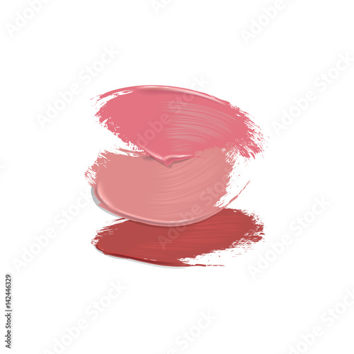 Lipstick smears on white background