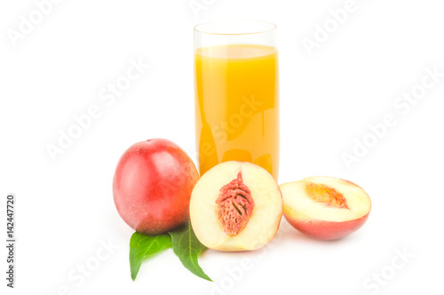 Ripe peaches isolated on a white background cutout