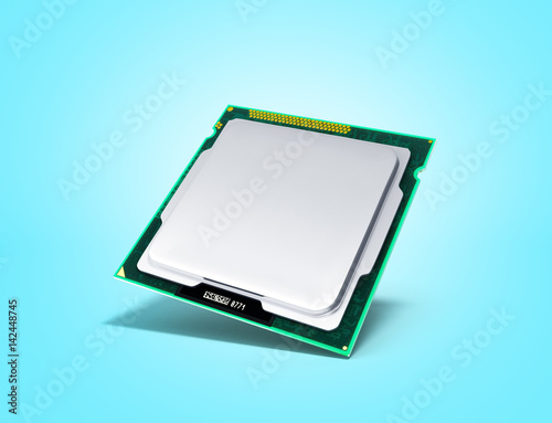 Computer Processors CPU High resolution 3d render on blue