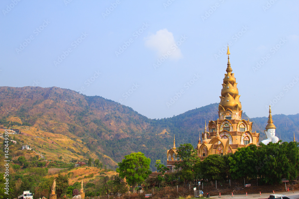  Big Pagoda at Wat phasornkaew Temple,A view of Beautiful temple. Located in Phetchabun province northern of Thailand .
