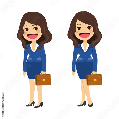 Young businesswoman in flat...