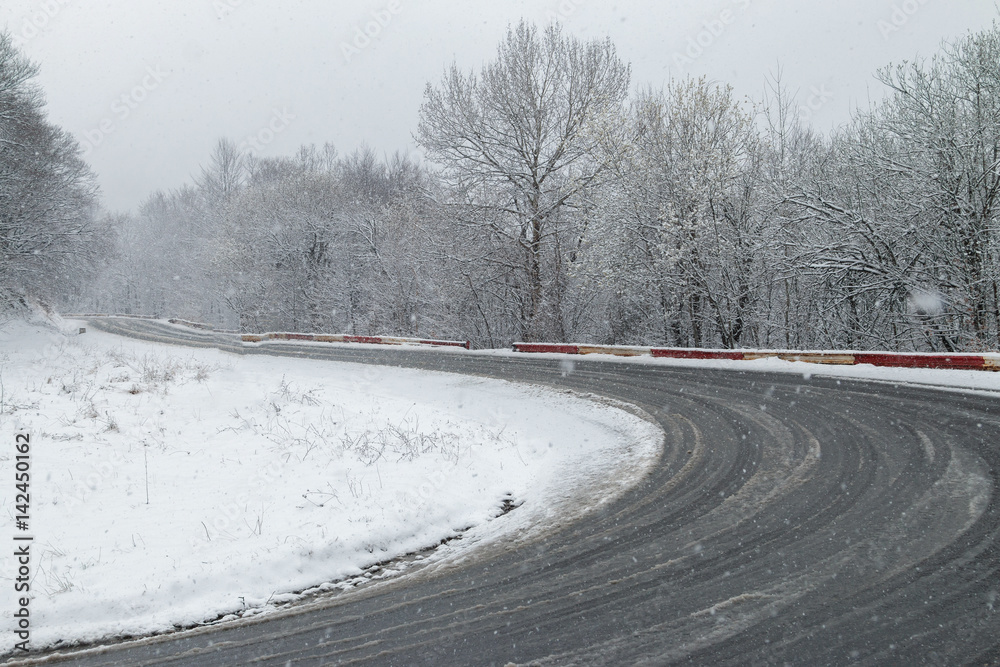 Winter road scenic