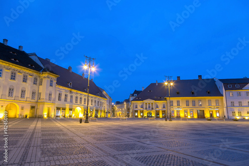 Historical center of Sibiu - Romania, at blue hour