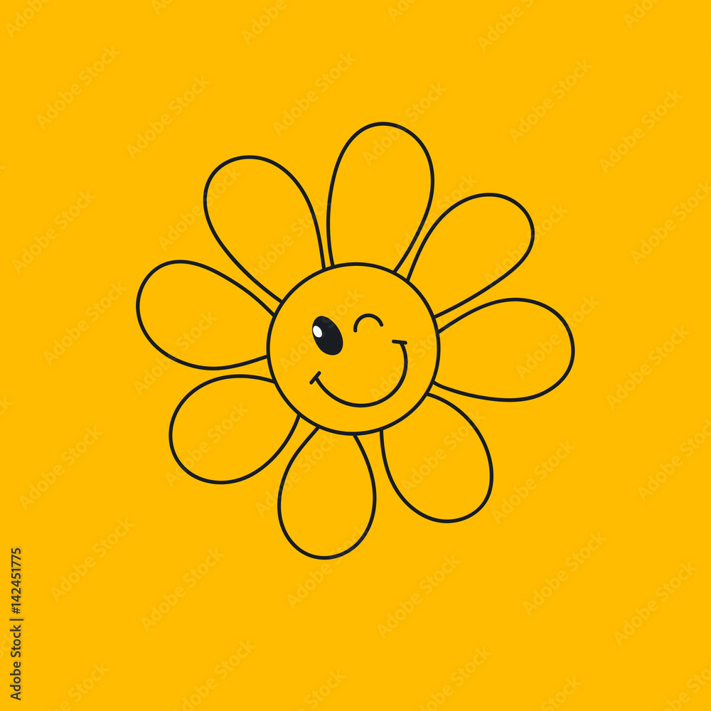 daisy winking Stock Vector | Adobe Stock