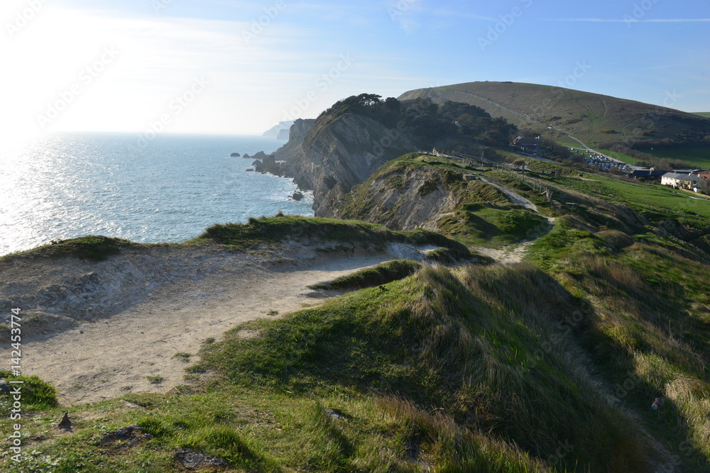 Lulworth cove near the village of West Lulworth in Dorset, Southern England

