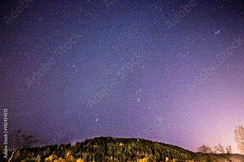 Falling stars in the sky of the Alps