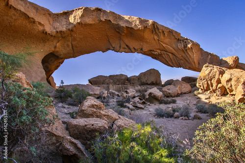 Arco de Tajao is natural arch in Tenerife, Canary Islands