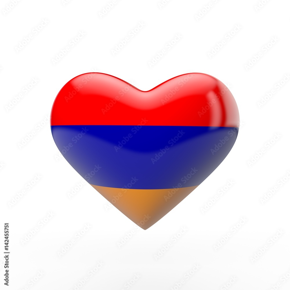 Armenia heart flag. 3D rendering Armenia heart flag. 3D rendering