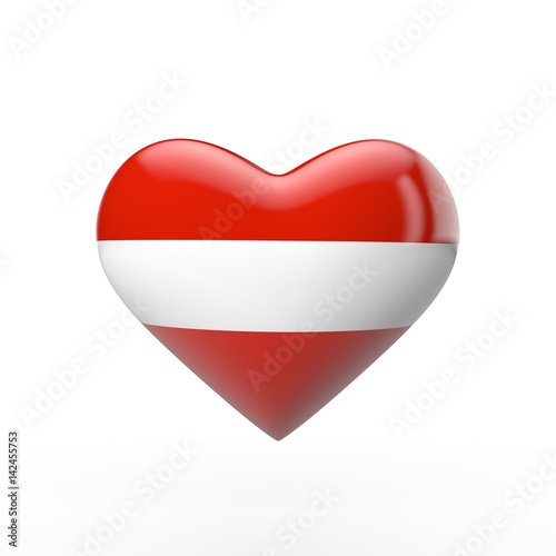 Free Download Austria heart flag. 3D rendering - GFXLoad