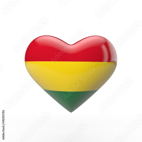 Free Download Bolivia heart flag. 3D rendering - GFXLoad