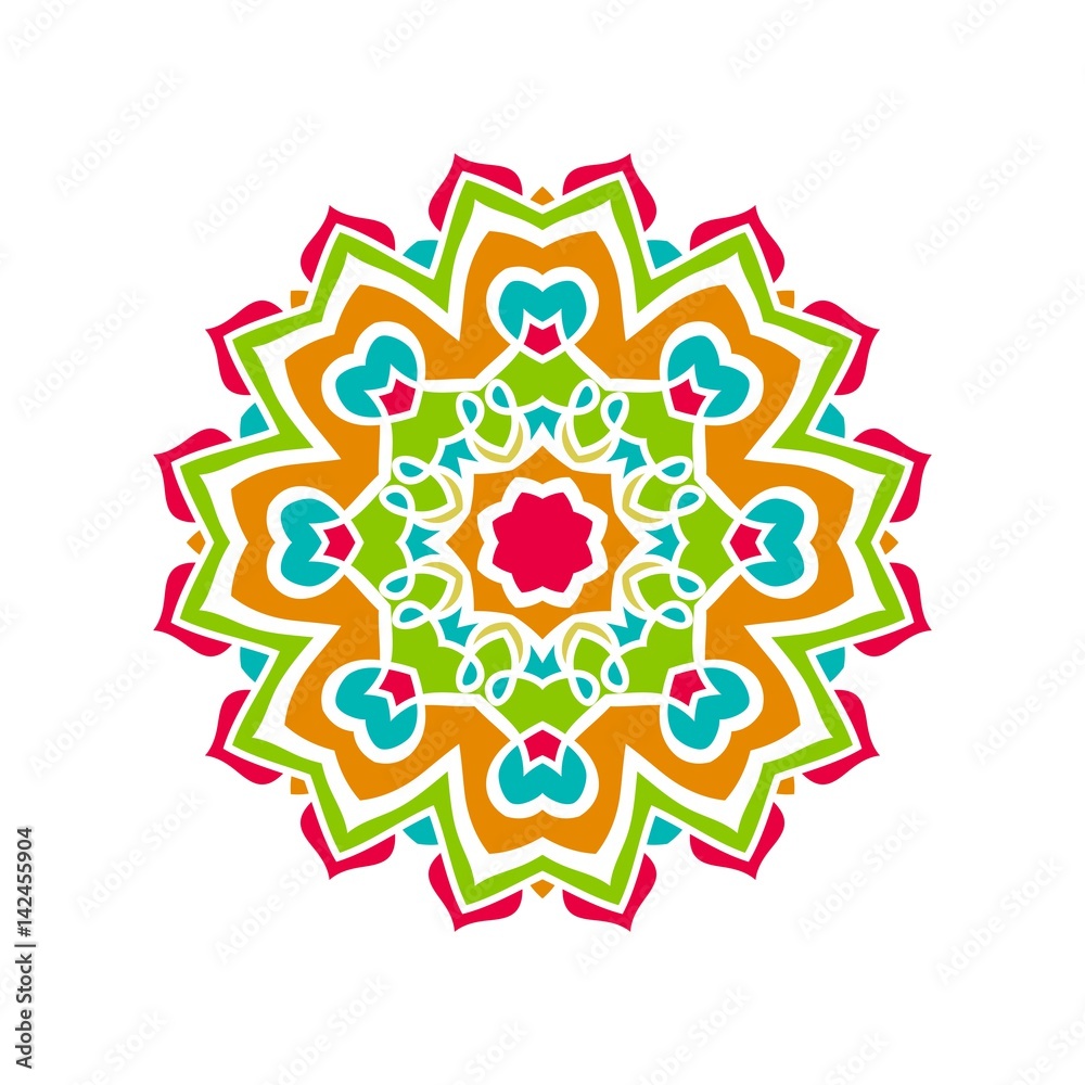 Kaleidoscope big bud. Oriental pattern illustration. Flower background Kaleidoscope big bud. Oriental pattern illustration. Flower background