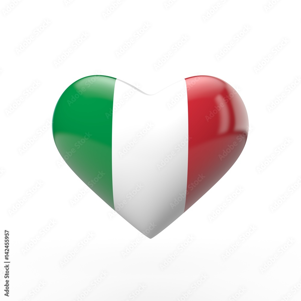Italy heart flag. 3D rendering Italy heart flag. 3D rendering
