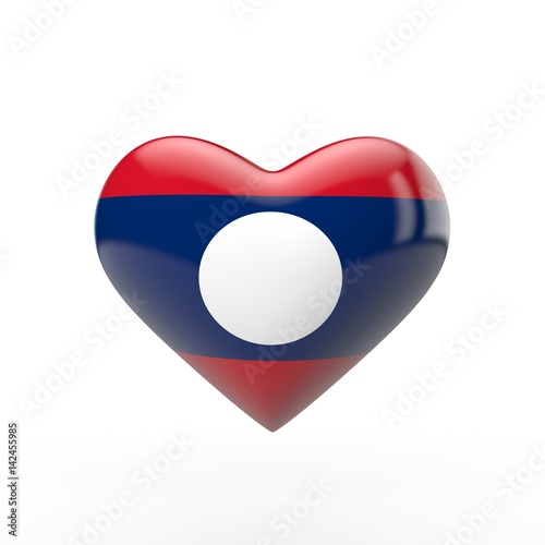 Laos heart flag. 3D rendering Free Download Laos heart flag. 3D rendering - GFXLoad