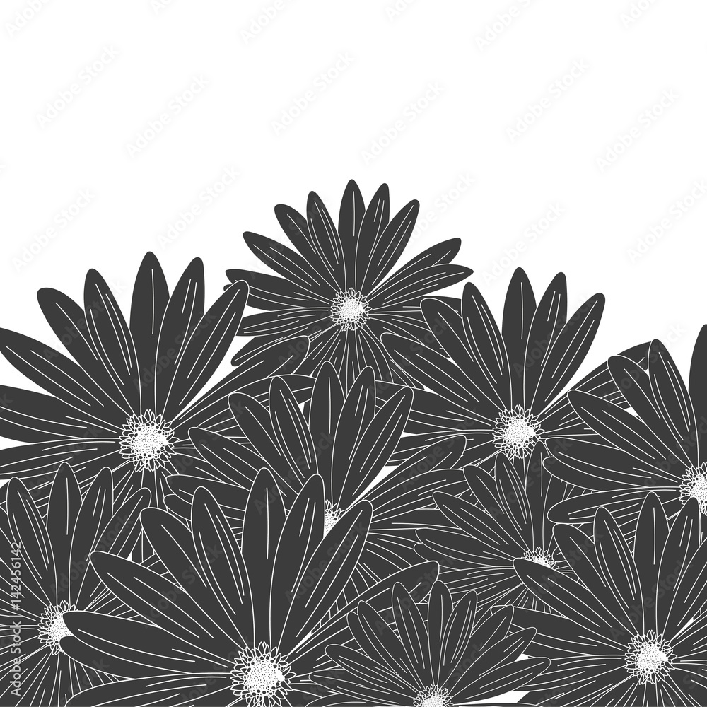 vector flower hand-drawn isolated on white background. Flower isolated