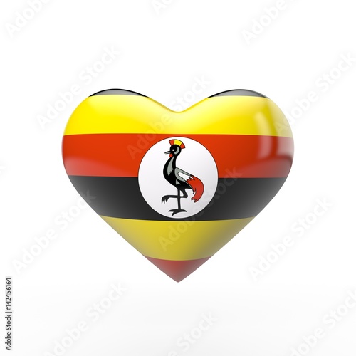 Free Download Uganda heart flag. 3D rendering - GFXLoad