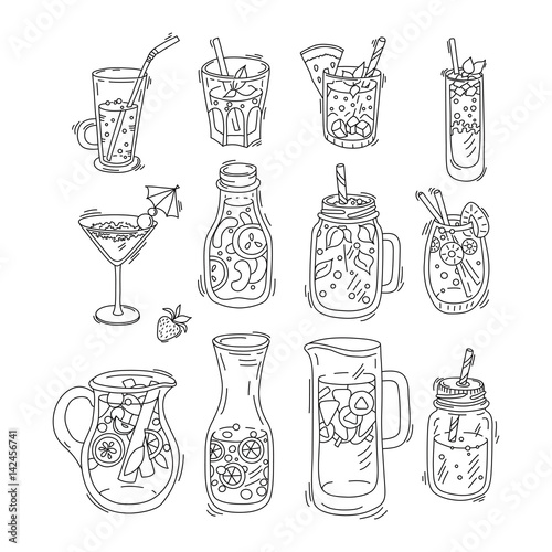 Vector set of drinks