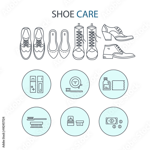 Shoeshine vector icons
