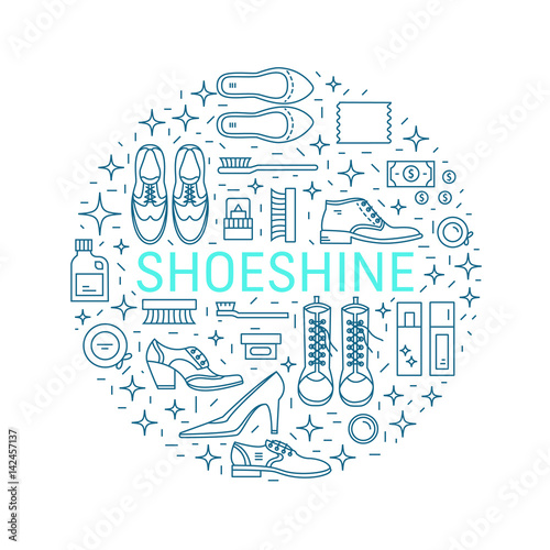 Shoeshine vector icons