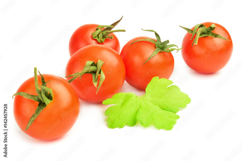 Tomato cherry isolated on white Tomato cherry isolated on white