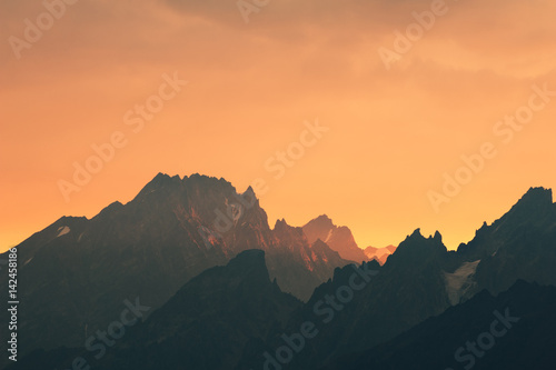 Caucasian mountains silhouettes © eternal aviv