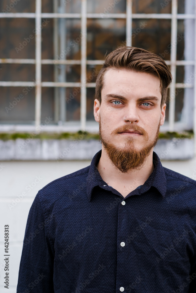 Hipster Male Fashion Portrait Outdoors Hipster Male Fashion Portrait Outdoors