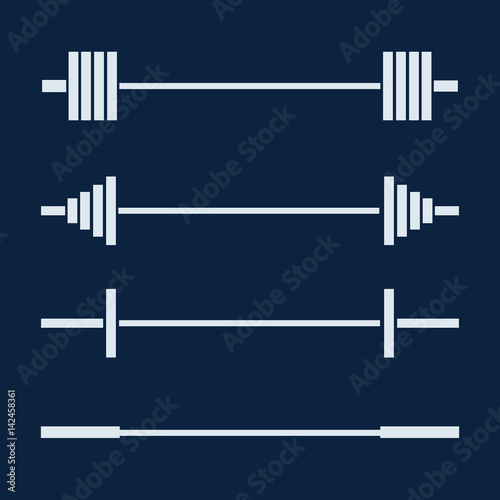 Silhouettes of different barbell
