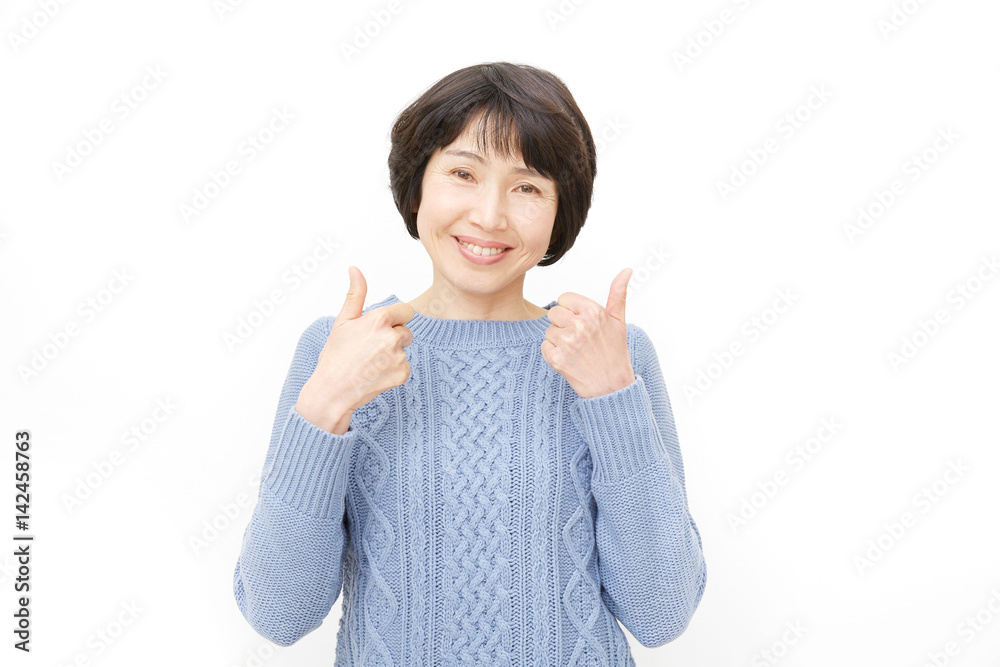 ミドル 女性 グッドサイン Stock Photo Adobe Stock