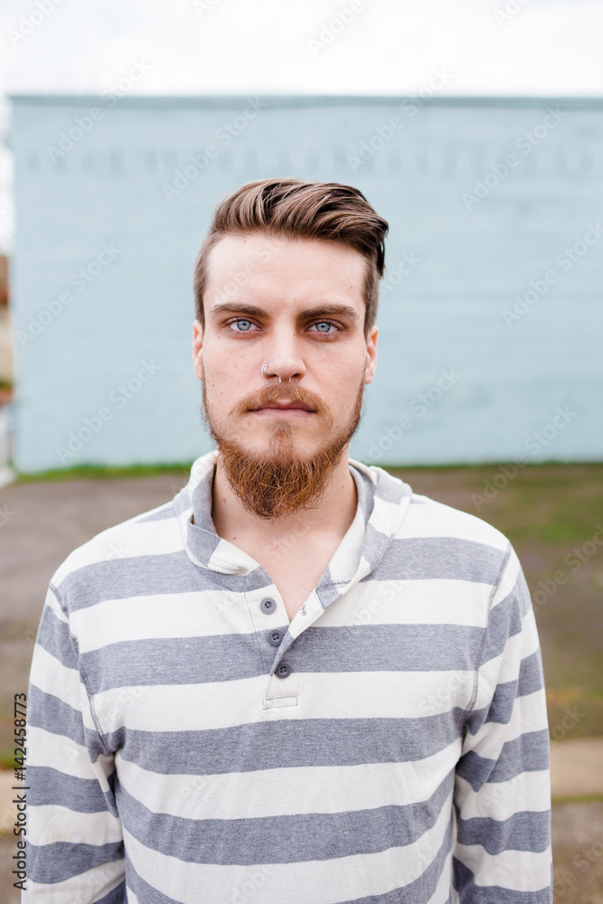 Hipster Male Fashion Portrait Outdoors Hipster Male Fashion Portrait Outdoors