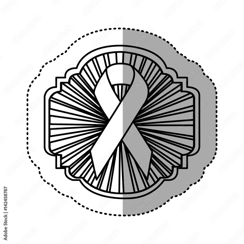 circular label with breast cancer symbol, vector illustration design circular label with breast cancer symbol, vector illustration design
