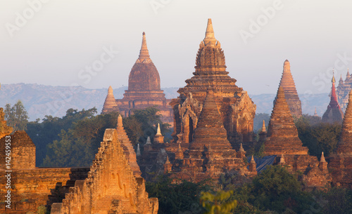Bagan temple during golden hour