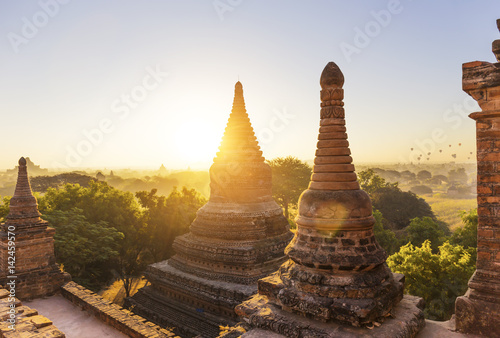 Bagan temple during golden hour