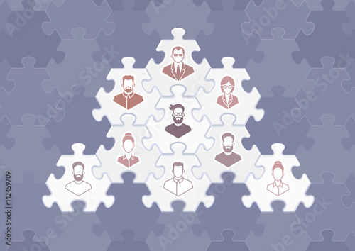 Business Hierarchy. Illustration on the subject of "Work Team".