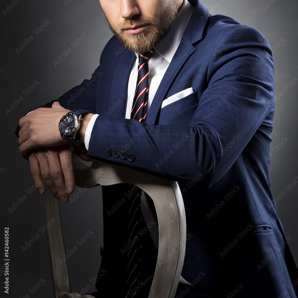 Black watch blue suit best sale