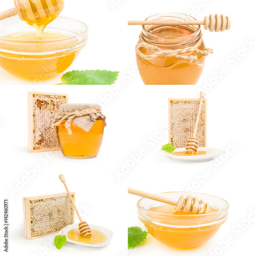 Set of Sweet honey isolated on a white background cutout