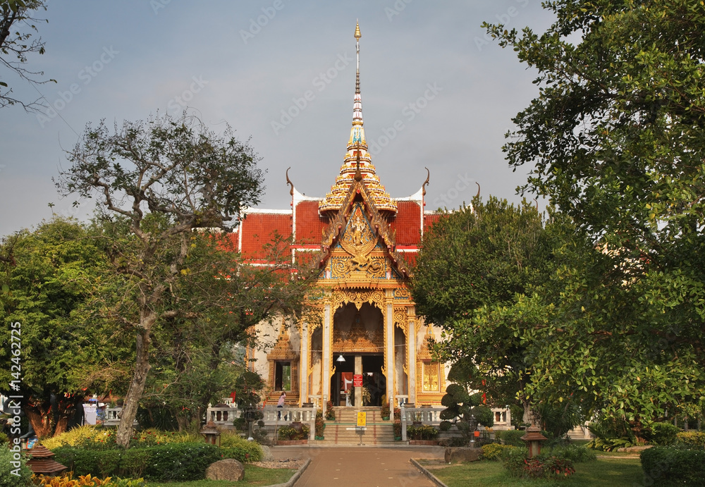 Fototapeta premium Wat Chalong (Wat Chaithararam) temple in Chalong subdistrict. Phuket province. Thailand