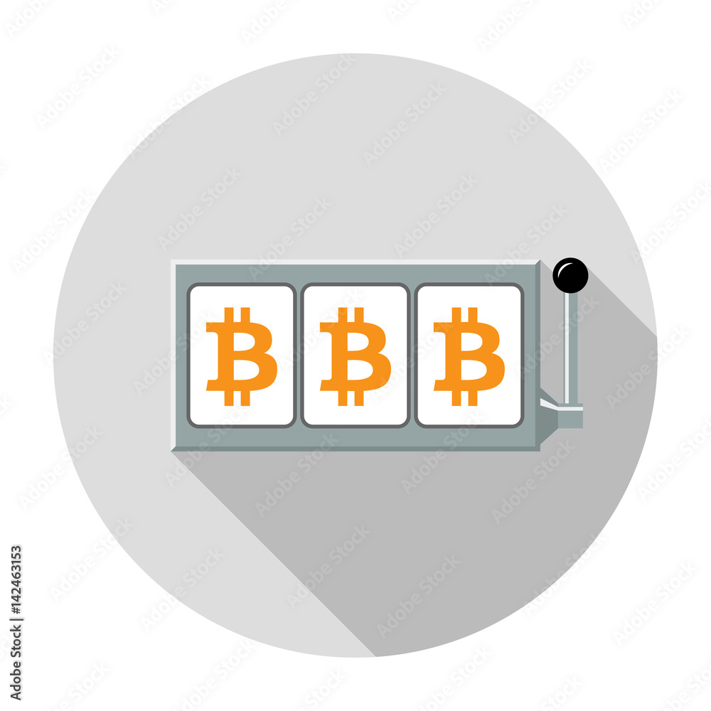 Bitcoin slot reels icon vector illustration Bitcoin slot reels icon vector illustration