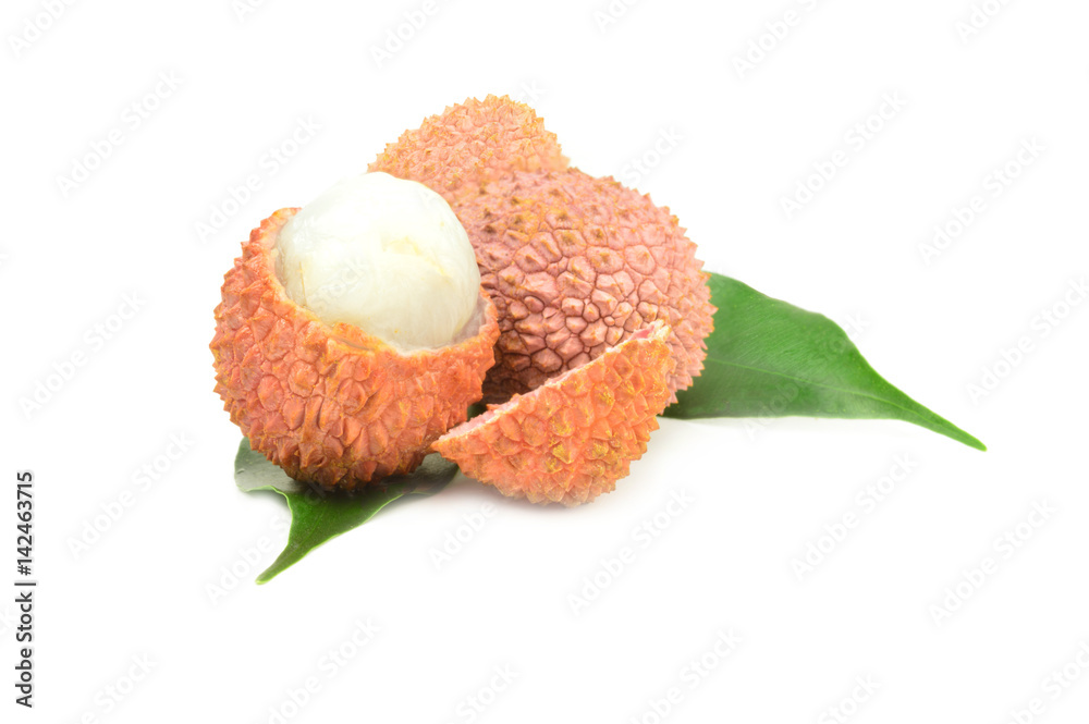 Litchi isolated on a white background cutout Litchi isolated on a white background cutout