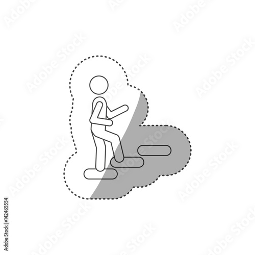 figure person up the stairs icon, vector illustration design