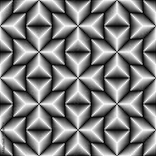Seamless 3d Cross Pattern. Abstract Black and White Stripe Background