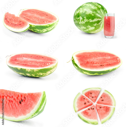Group of Water melon isolated on white