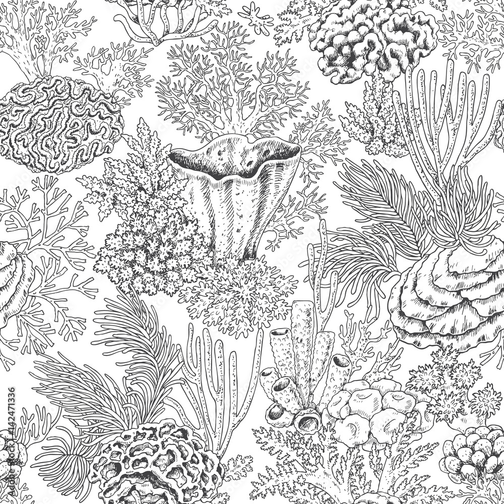 Naklejka premium Coral Reef Pattern