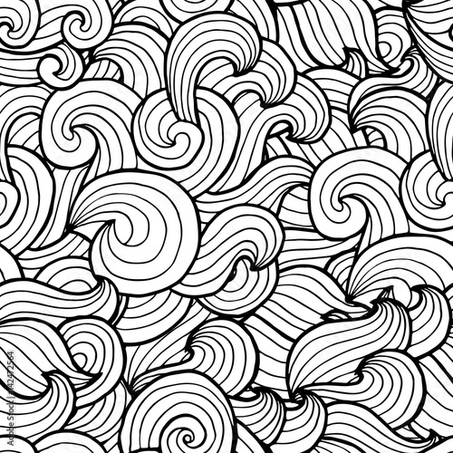 Abstract hand-drawn waves texture, wavy background.