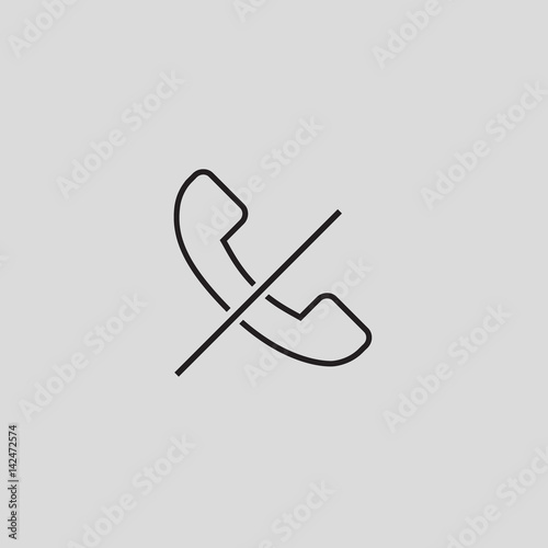 cancel call icon flat design