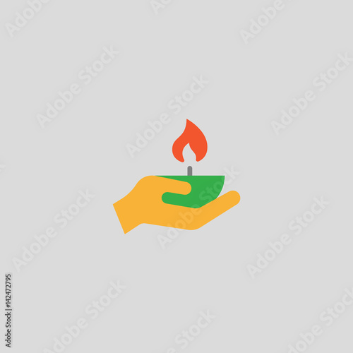 candle icon flat design