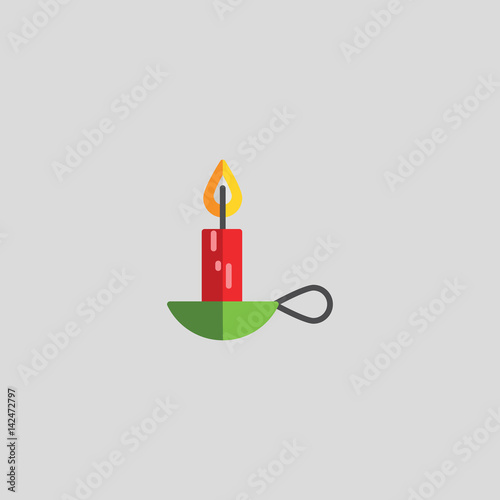candle icon flat design