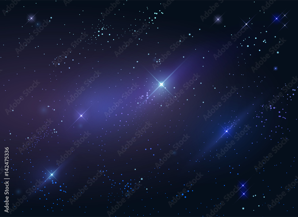 Obraz premium Dark starry sky space background