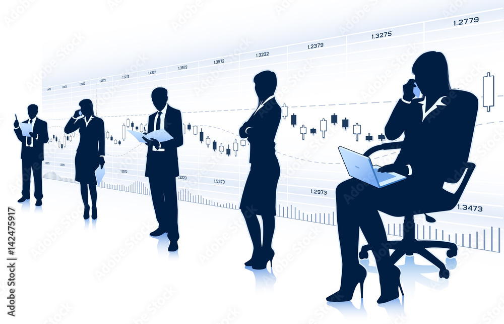 Fototapeta premium Group of businessmen and businesswomen
